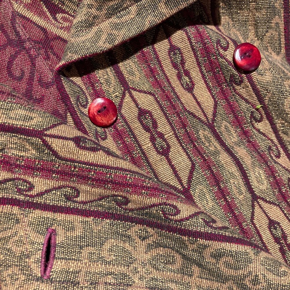 Vtg 60s tapestry brocade carpet swing tent opera cape coat Lilli Ann like XL XXL - Picture 4 of 7